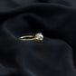 Anillo de compromiso con perla negra de Tahití genuina, seleccionado a mano