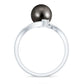 Tahitian Black Pearl Bypass Engagement Ring with Diamond