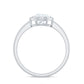 Anillo de compromiso solitario de moissanita redonda de 0,9 quilates con engaste de bisel