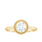 Anillo de compromiso solitario de moissanita redonda de 0,9 quilates con engaste de bisel