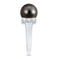 8 Carat Real Tahitian Black Pearl Solitaire Engagement Ring