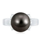 8 Carat Real Tahitian Black Pearl Solitaire Engagement Ring