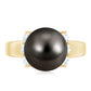 8 Carat Real Tahitian Black Pearl Solitaire Engagement Ring