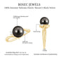 Natural Tahitian Black Pearl Diamond Vintage Engagement Ring