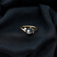 Natural Tahitian Black Pearl Diamond Vintage Engagement Ring