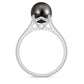 7.5 CT Classic Tahitian Pearl Solitaire Ring with Surprise Diamond