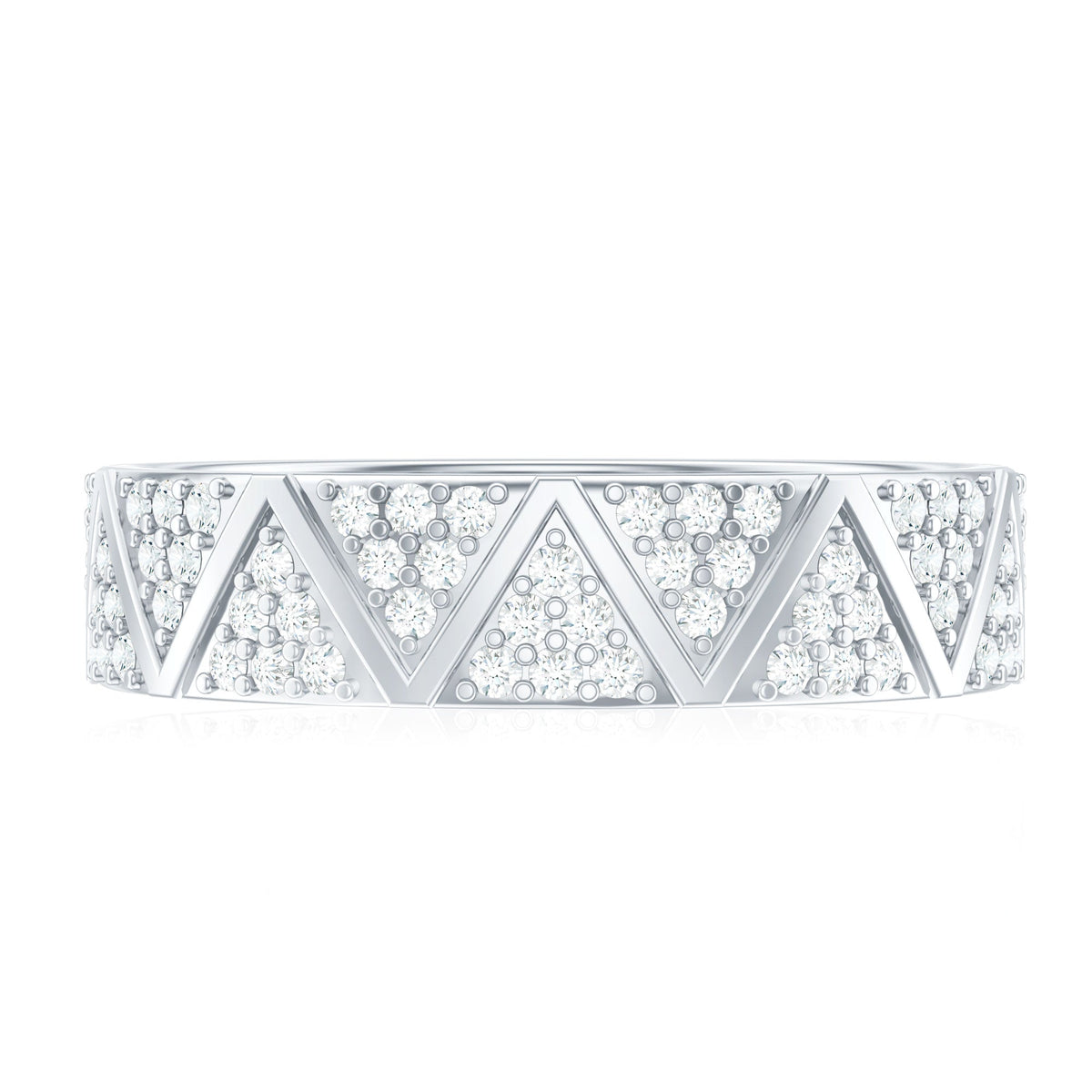 Natural Diamond Wide Wedding Band for Women