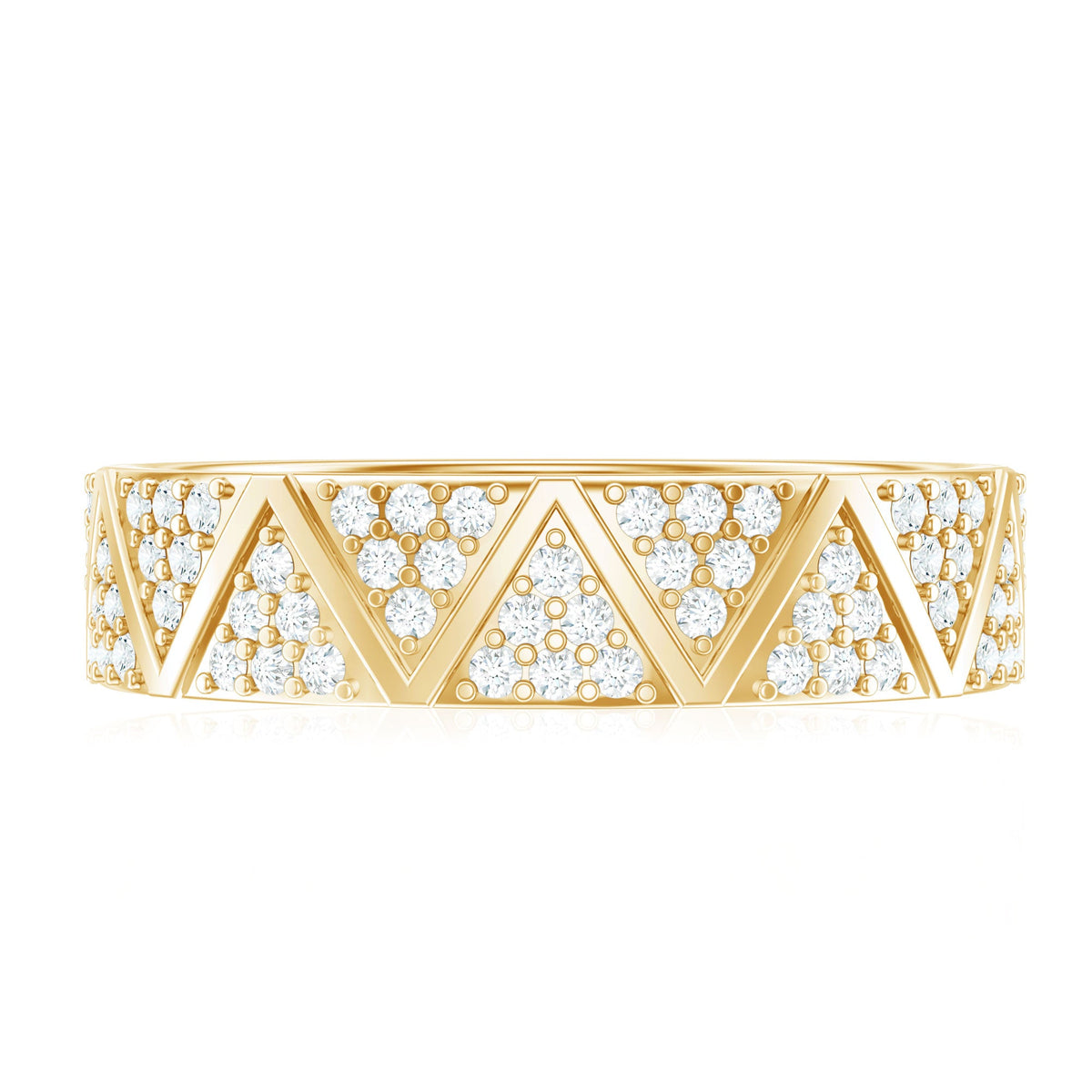 Natural Diamond Wide Wedding Band for Women