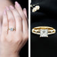 Anillo de compromiso de moissanita talla princesa con certificado