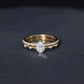Pear Shaped Moissanite Double Band Engagement Ring