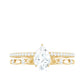 Pear Shaped Moissanite Double Band Engagement Ring