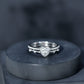 1.5 Carat Heart Moissanite Solitaire Double Band Ring Set