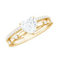 1.5 Carat Heart Moissanite Solitaire Double Band Ring Set