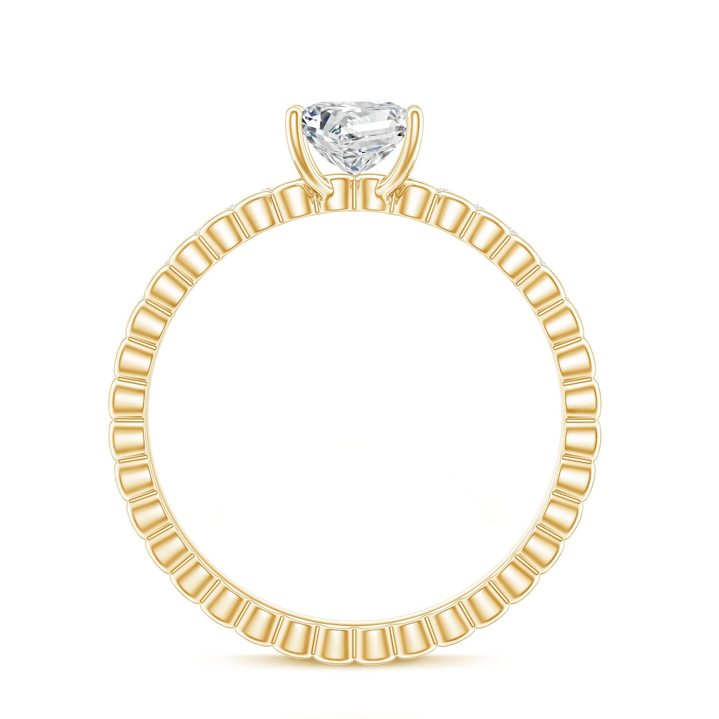 Anillo de compromiso de moissanita con corte cuadrado certificado para mujer