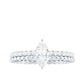 Anillo de compromiso solitario de moissanita con corte marquesa