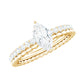 Anillo de compromiso solitario de moissanita con corte marquesa