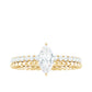 Anillo de compromiso solitario de moissanita con corte marquesa
