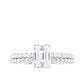 Anillo de compromiso solitario de moissanita con corte esmeralda de 1,8 quilates certificado