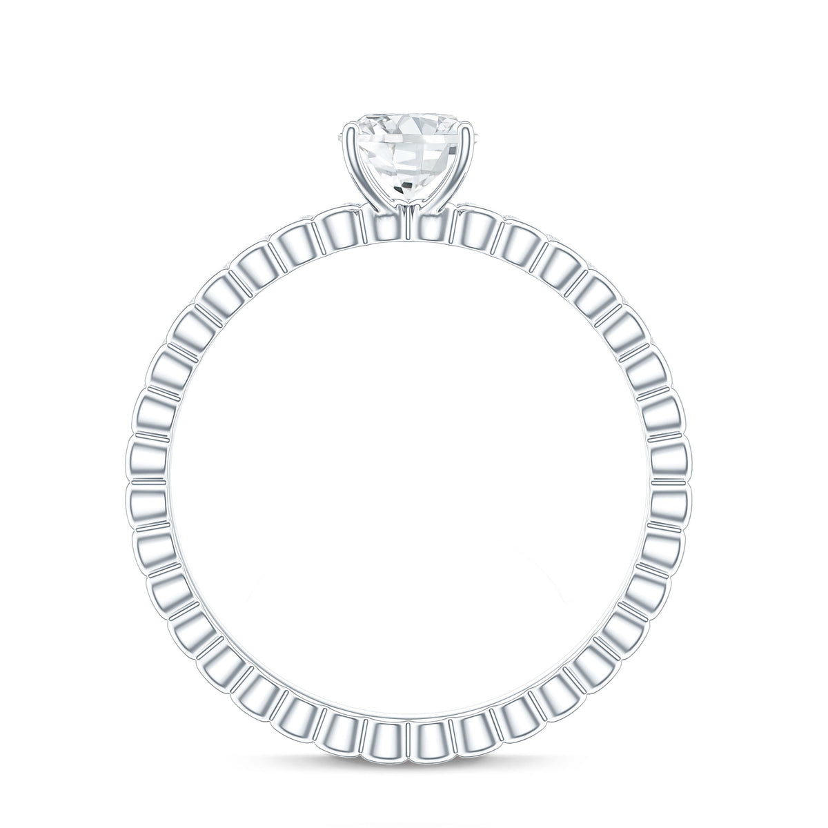 Anillo de compromiso oblongo de moissanita solitario de 0,9 quilates