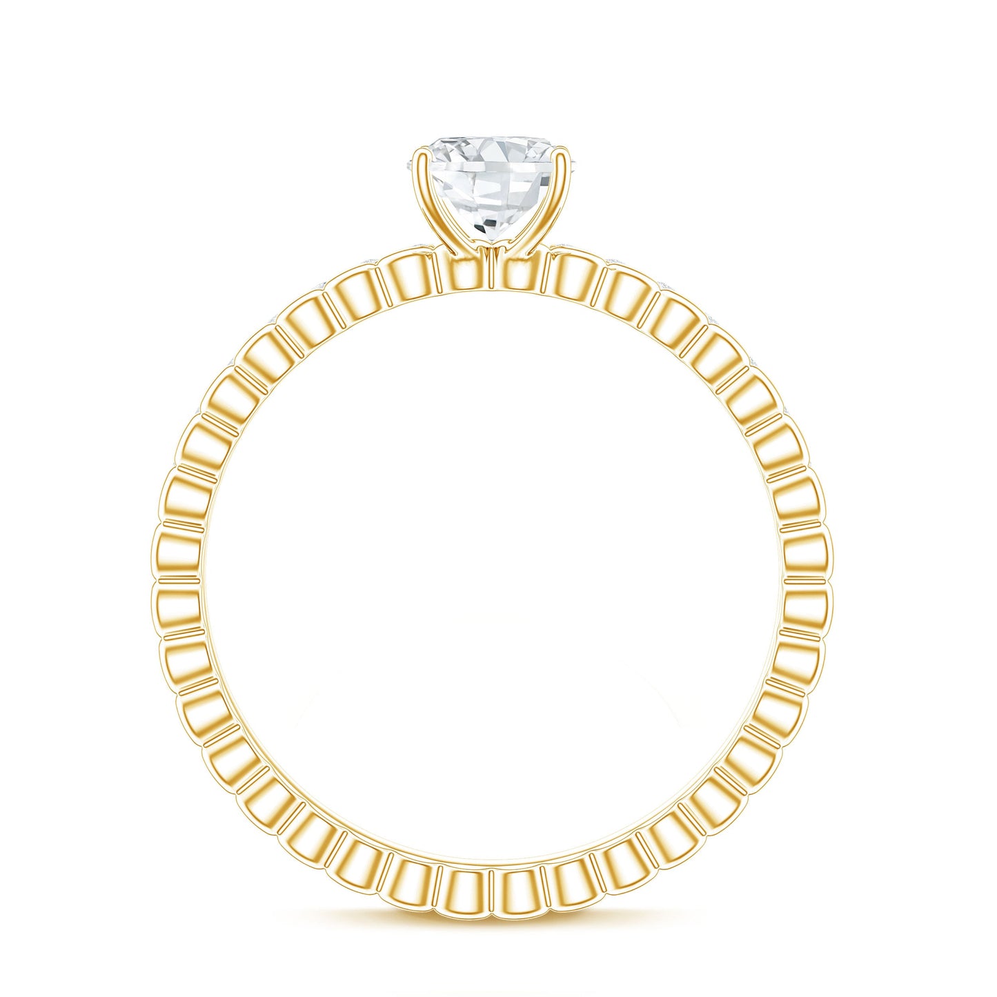 Anillo de compromiso oblongo de moissanita solitario de 0,9 quilates
