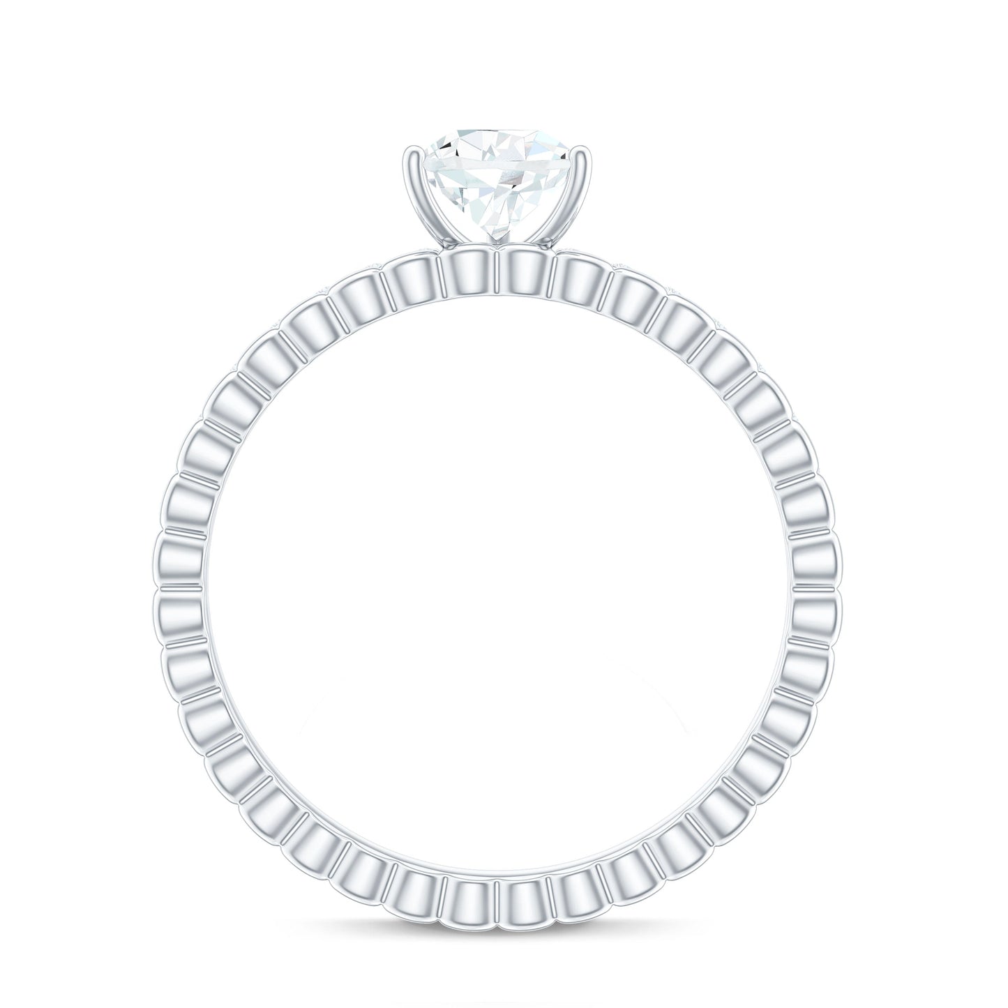 Anillo de compromiso solitario de moissanita con corte de pera de 0,7 quilates