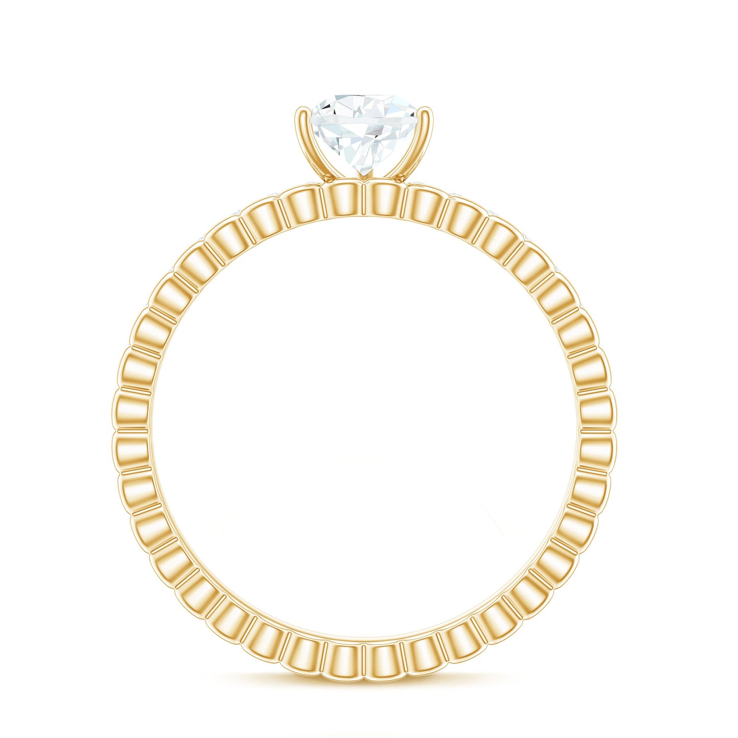 Anillo de compromiso solitario de moissanita con corte de pera de 0,7 quilates