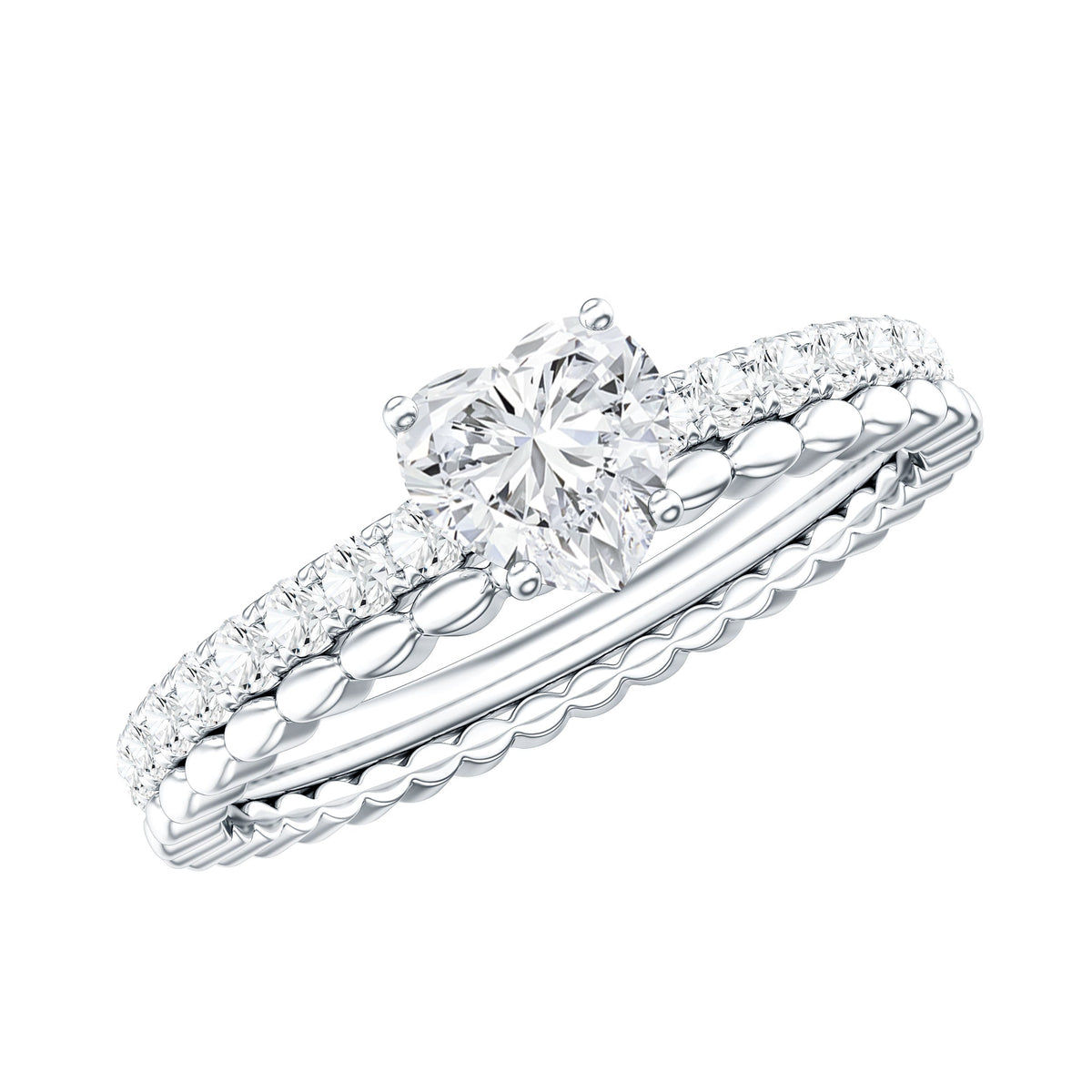 Heart Shape Moissanite Designer Engagement Ring for Women