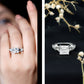 Anillo de compromiso solitario de moissanita de 3 quilates talla princesa con brazo dividido