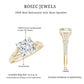Anillo de compromiso solitario de moissanita de 3 quilates talla princesa con brazo dividido