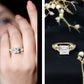Anillo de compromiso solitario de moissanita de 3 quilates talla princesa con brazo dividido