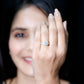 Cushion Cut Moissanite Solitaire Engagement Ring with Split Shank