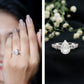 Pear Shaped Moissanite Solitaire Engagement Ring in Split Shank