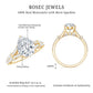 Pear Shaped Moissanite Solitaire Engagement Ring in Split Shank