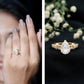 Pear Shaped Moissanite Solitaire Engagement Ring in Split Shank