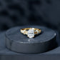 Pear Shaped Moissanite Solitaire Engagement Ring in Split Shank