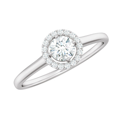 Anillo de promesa de diamante natural de 0,25 quilates con certificado