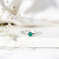 Natural Solitaire Emerald Promise Ring in Lotus Basket Setting