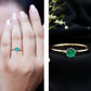Natural Solitaire Emerald Promise Ring in Lotus Basket Setting