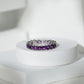 Real Princess Cut Amethyst Full Eternity Band Ring
