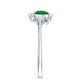 Natural Pear Shape Emerald Toi Et Moi Engagement Ring with Diamond