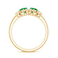 Natural Pear Shape Emerald Toi Et Moi Engagement Ring with Diamond