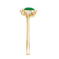 Natural Pear Shape Emerald Toi Et Moi Engagement Ring with Diamond