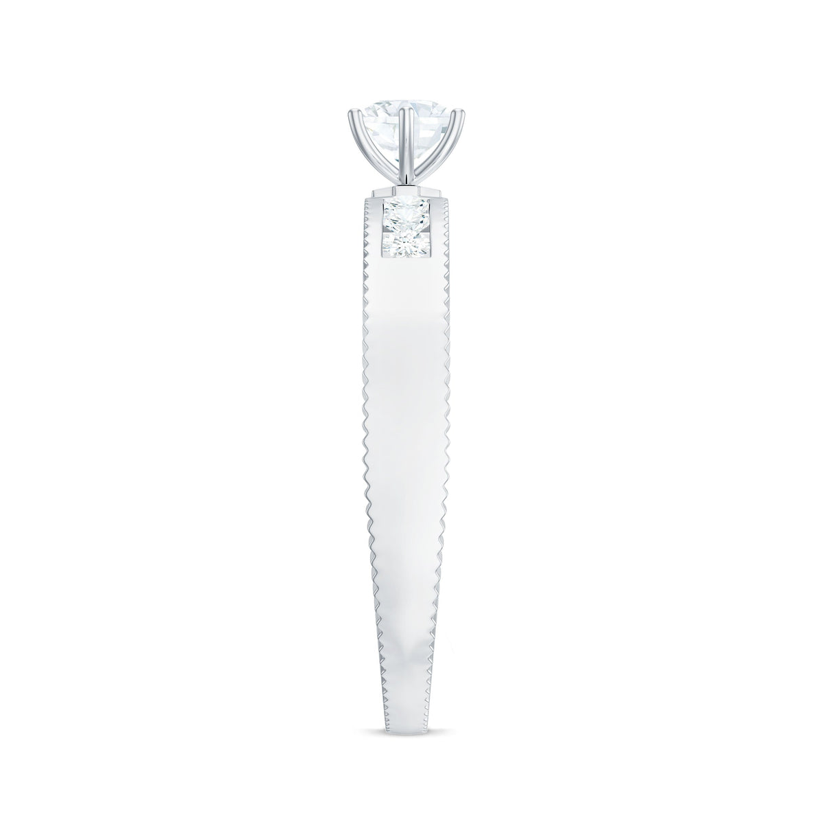 Anillo de compromiso solitario de diamante natural para mujer