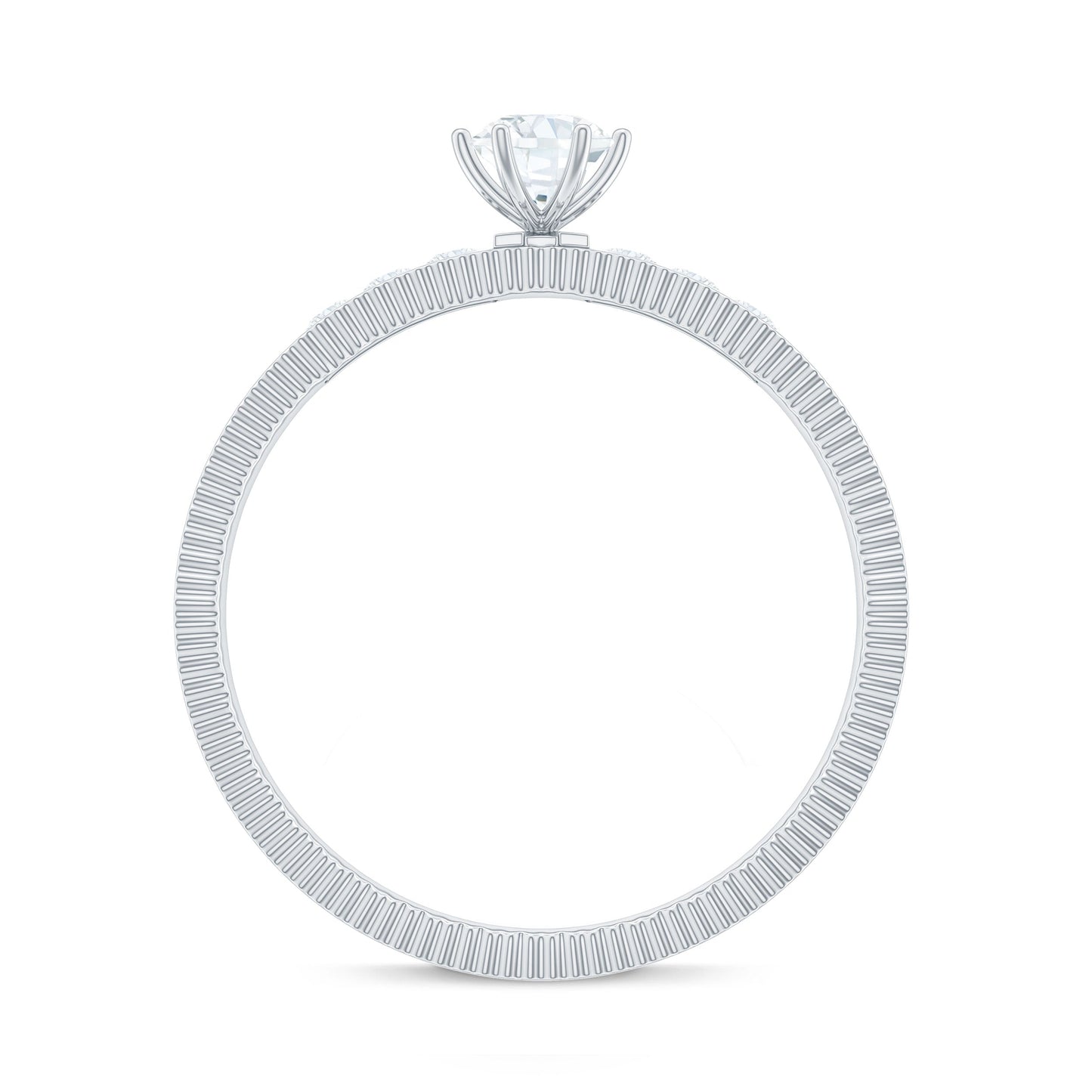 Anillo de compromiso solitario de diamante natural para mujer