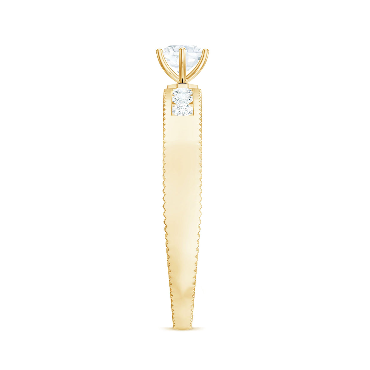 Anillo de compromiso solitario de diamante natural para mujer