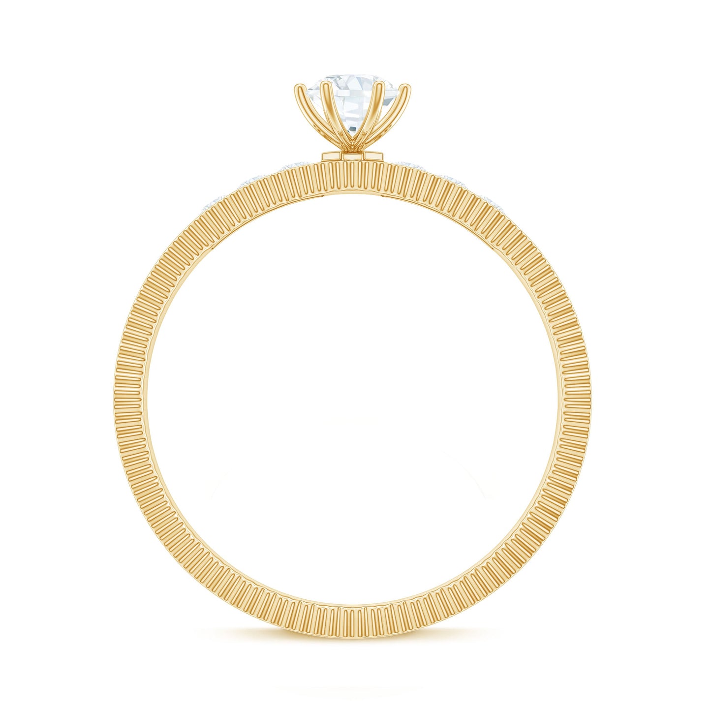 Anillo de compromiso solitario de diamante natural para mujer