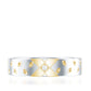 Two Tone Cross Wedding Band with Moissanite