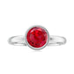Bezel Set 2.3 Carat Lab Created Ruby Solitaire Engagement Ring