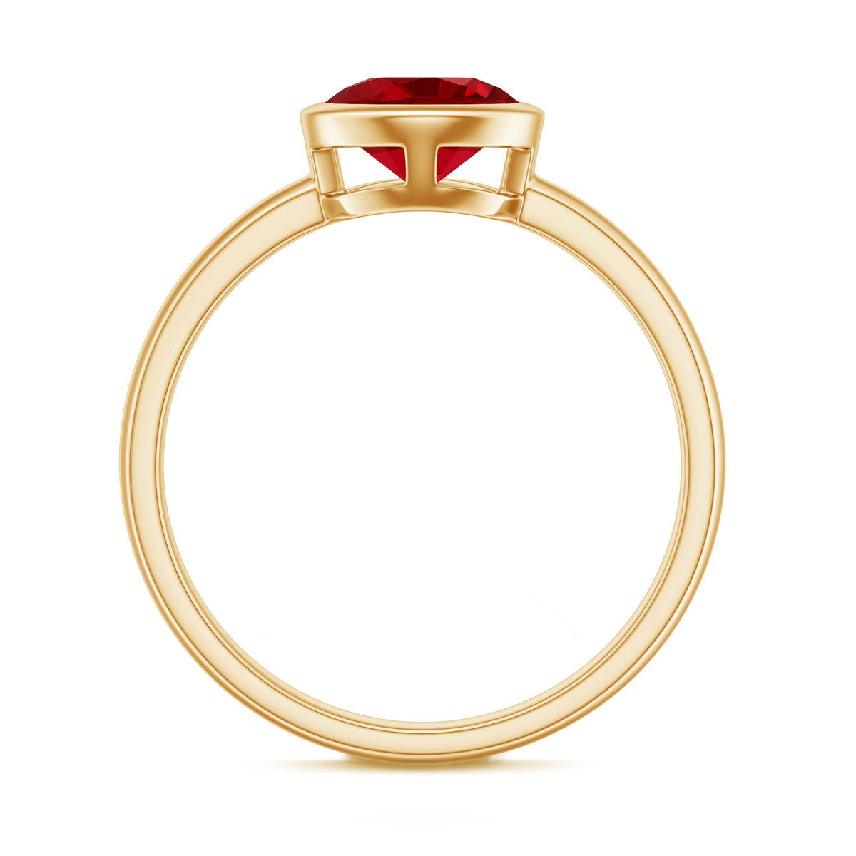 Bezel Set 2.3 Carat Lab Created Ruby Solitaire Engagement Ring