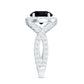 Certified 2 Carat Black Onyx Crossover Engagement Ring with Moissanite Halo